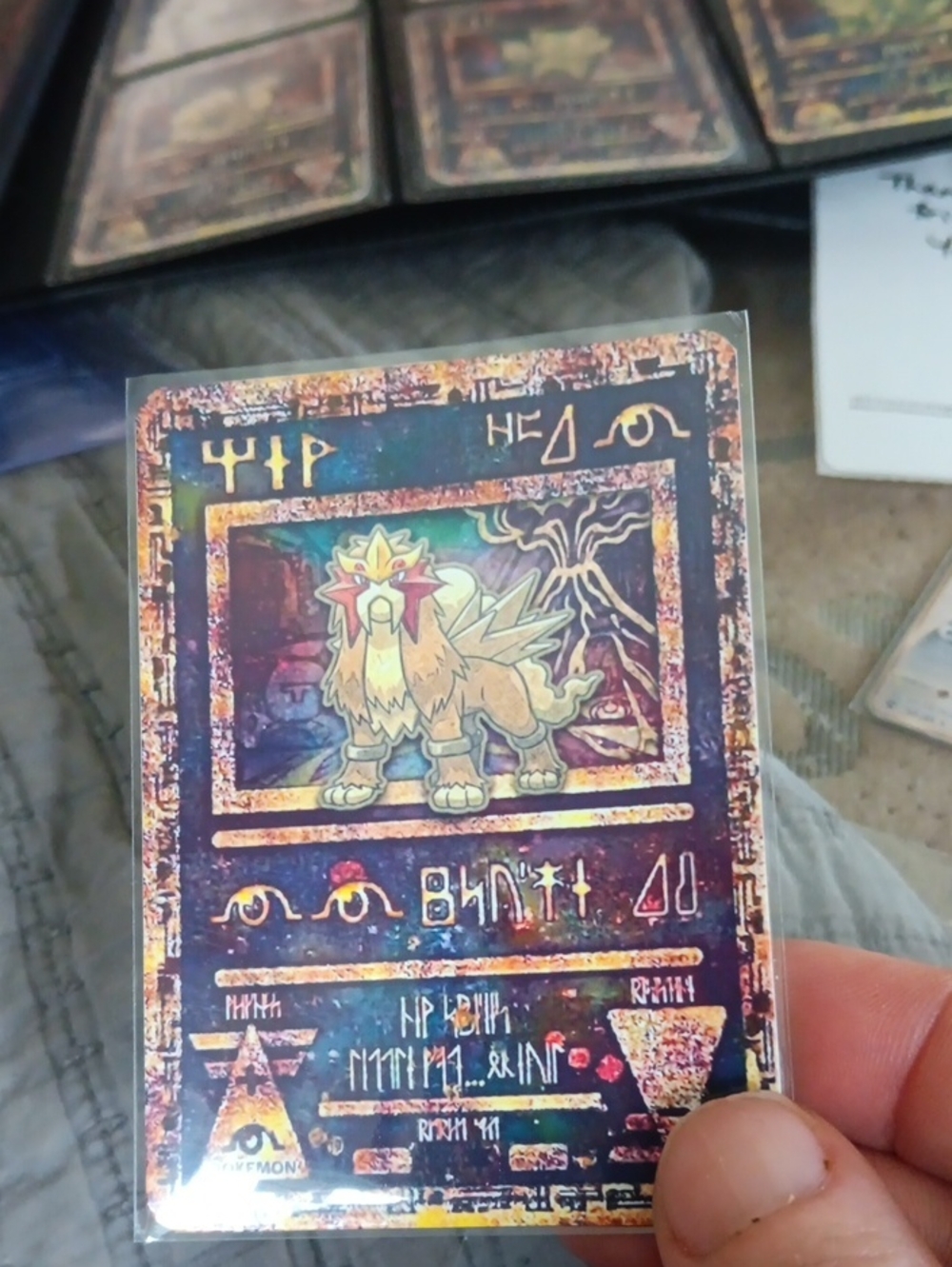 Holographic Legendary Beast Trading Card – Yellow & Gold